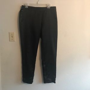 Chanel black silk pants with tapered leg and zippered ankle